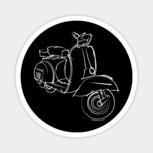 White Scooter Magnet